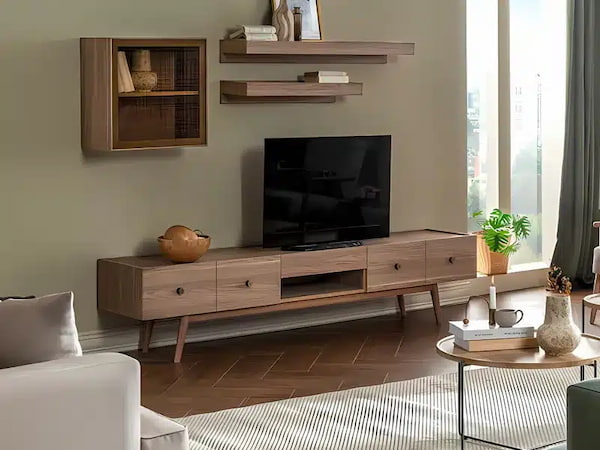 قیمت خرید ست کنسول و میز تلویزیون چوبی + فروش ویژه
